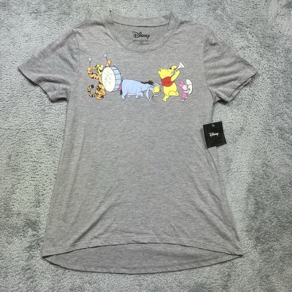 Disney Store Pooh Bear Tigger Eeyore Piglet Women's T-shirt M Band Music NEW‎ - Picture 1 of 9